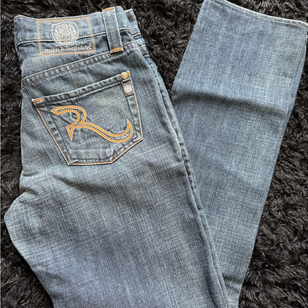 Rock & Republic Jeans, button fly, straight leg, Sz 30